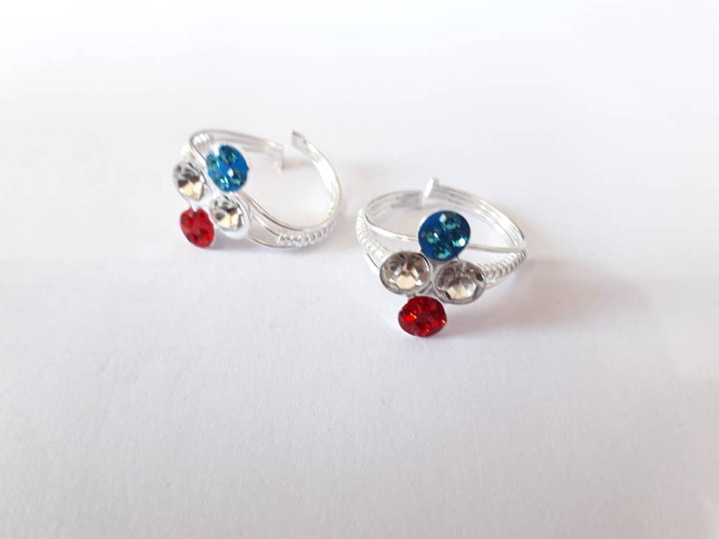 Multicoloured Brass Toe Ring